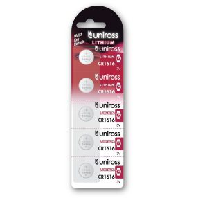 Uniross CR1616 3V lítium gombelem 5db/csomag