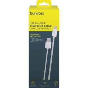 Uniross USB - USB-C kábel, 2m, Charge + Sync
