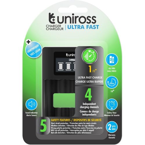 Uniross UCU005 ULTRA processzoros gyorstöltő LCD AA/AAA védelemmel