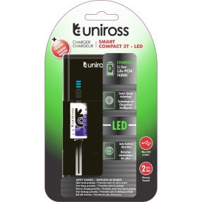   Uniross UCX006 kompakt LED gyorstöltő Li-ion/Ni-MH/LiFePo4 akkuk töltésére
