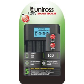   Uniross UCX007 SMART TECH CHARGER 3T LCD Li-Ion/LifePO4/NiMH töltő