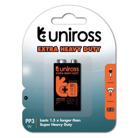 Uniross 6F22/9V szén-cink elem/bliszteres