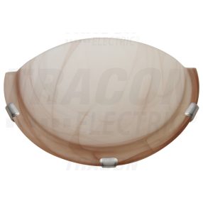 Üveg oldalfali fél UFO lámpatest, bézs