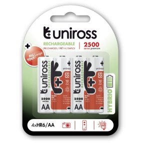   Uniross AA/ceruza 1,2V 2500mAh Ni-MH HYBRIO akkumulátor 4db/csomag