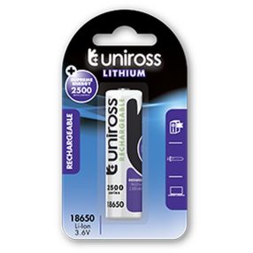 Uniross 18650 3,6V Li-ion nem védett akkumulátor