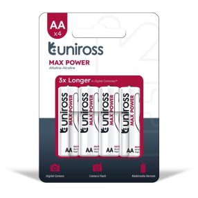   Uniross 1,5V LR6/AA/ceruza tartós alkáli elem MAX POWER 4db/csomag