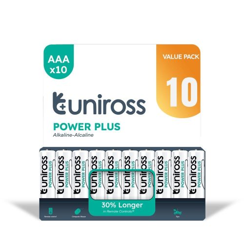 Uniross 1,5V LR03/AAA/mikro tartós alkáli elem POWER PLUS 10db/csomag