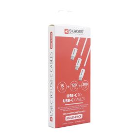   SKROSS USB kábel, töltő, szinkron, multipack (USB-C - USB-C) 0,15m / 1,2m / 2m